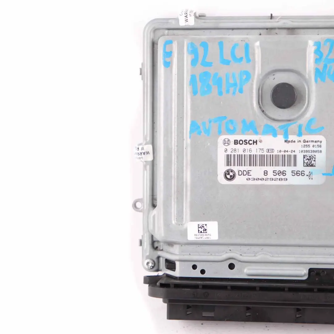 BMW E90 E91 LCI 320d N47N 184HP ECU Engine DDE Automatic Transmission - SKU 8506566-4 - Part number 8506566