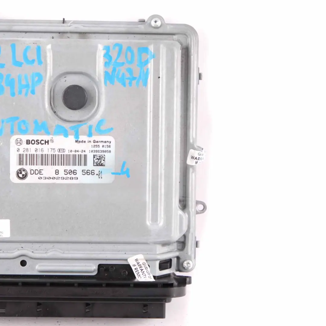 BMW E90 E91 LCI 320d N47N 184HP ECU Engine DDE Automatic Transmission - SKU 8506566-4 - Part number 8506566