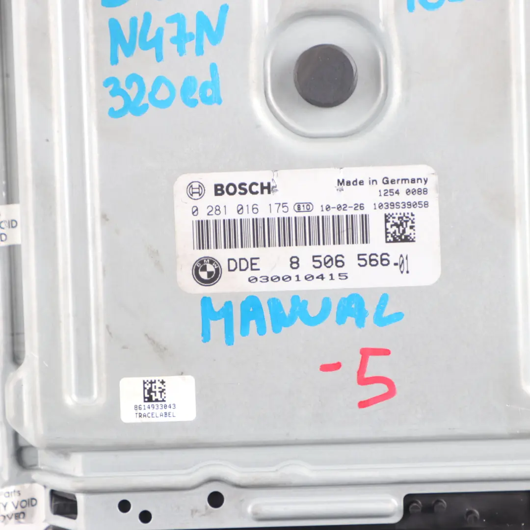N47N 163HP ECU DDE Transmissions Manuelles pour BMW E90 E91 LCI 320d ed à propos du numéro de pièce 8506566 BMW E90 E91 LCI 320d ed N47N 163HP ECU DDE Transmissions Manuelles - SKU 8506566-5 - Numéro de pièce 8506566
