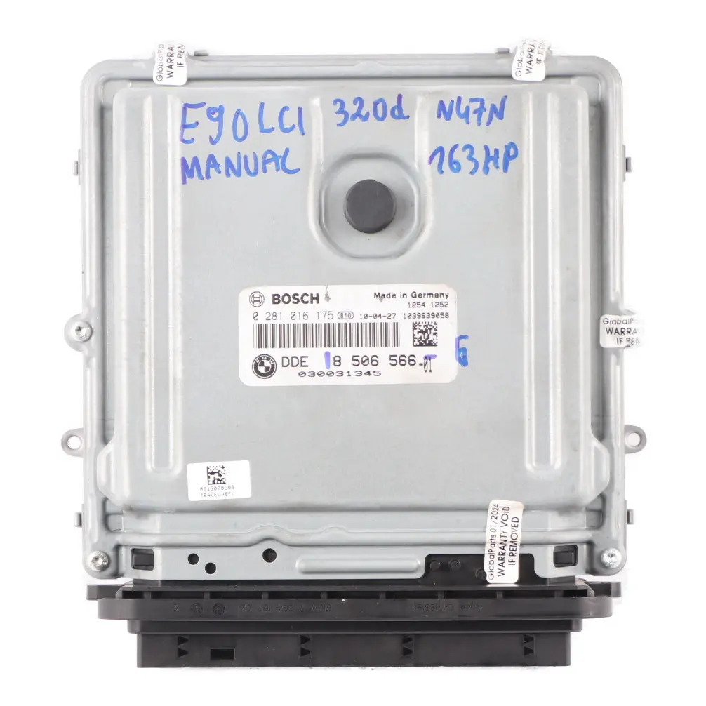N47N 163HP ECU DDE Cambio Manuale per BMW E90 E91 LCI 320d ed con numero di parte 8506566 BMW E90 E91 LCI 320d ed N47N 163HP ECU DDE Cambio Manuale - SKU 8506566-6 - Numero di parte 8506566