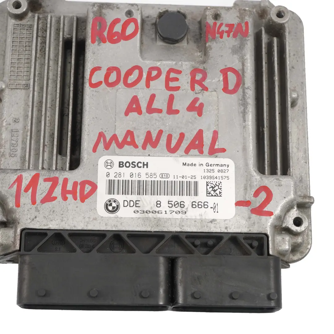 Mini Cooper D R60 ALL4 N47N Diesel Engine ECU Kit DDE CAS3 Key Manual - SKU 8506666-2 - Part number 8506666