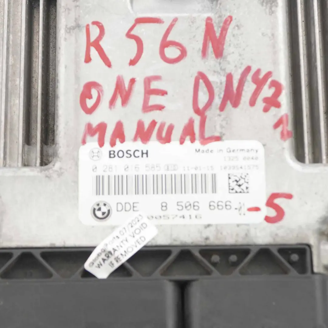 90HP N47N Diesel Engine ECU Control Unit DDE Manual Mini One R56 LCI - SKU 8506666-5 - Part number 8506666