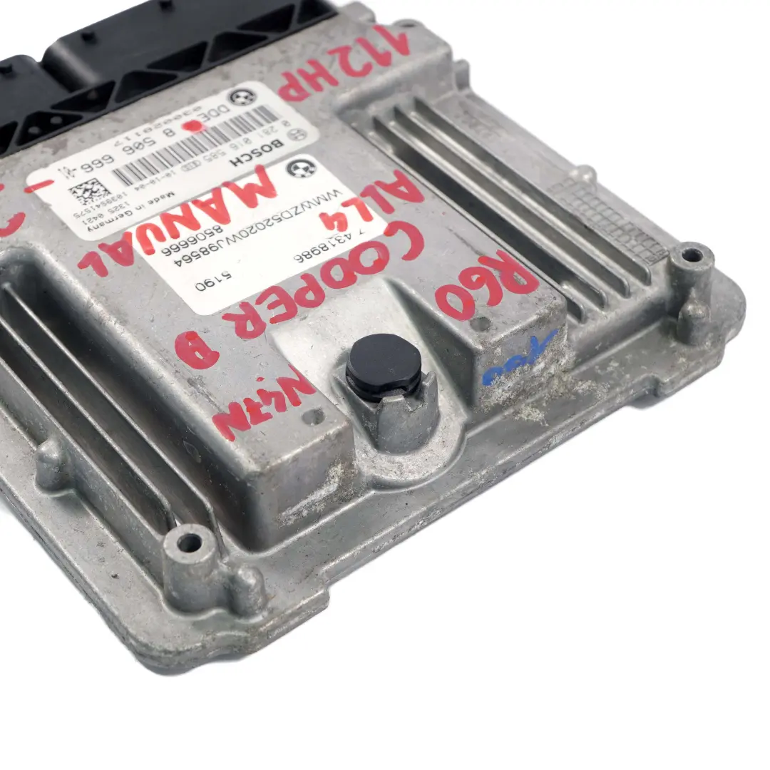N47N Diesel Motor Steuergerät DDE Schaltgetriebe für Mini Cooper D R60 ALL4 mit Teilenummer 8506666 Mini Cooper D R60 ALL4 N47N Diesel Motor Steuergerät DDE Schaltgetriebe - SKU 8506666 - Teilenummer 8506666