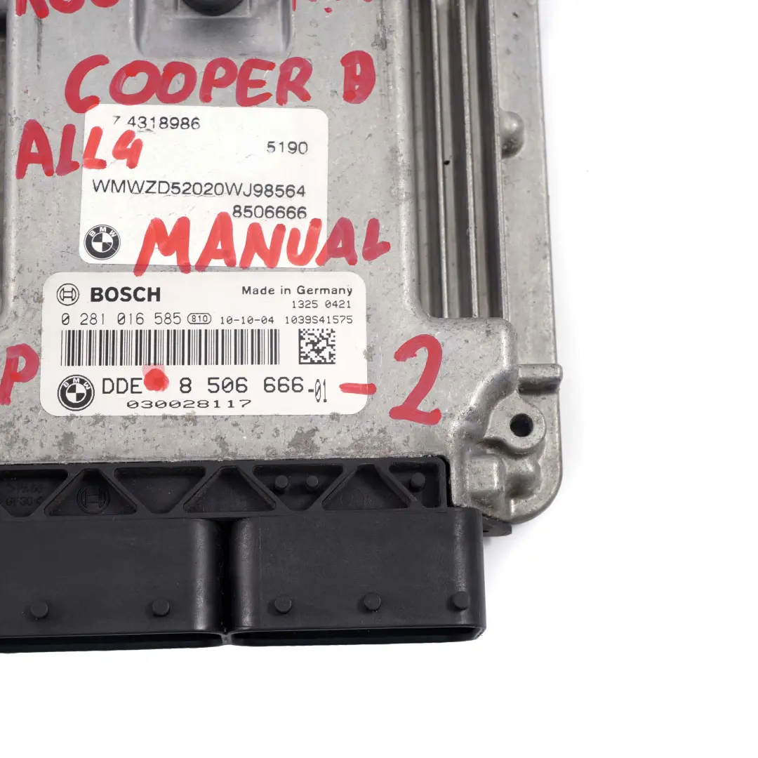 Mini Cooper D R60 ALL4 N47N Diesel Engine Control Unit ECU DDE Manuel - SKU 8506666 - Numéro de pièce 8506666