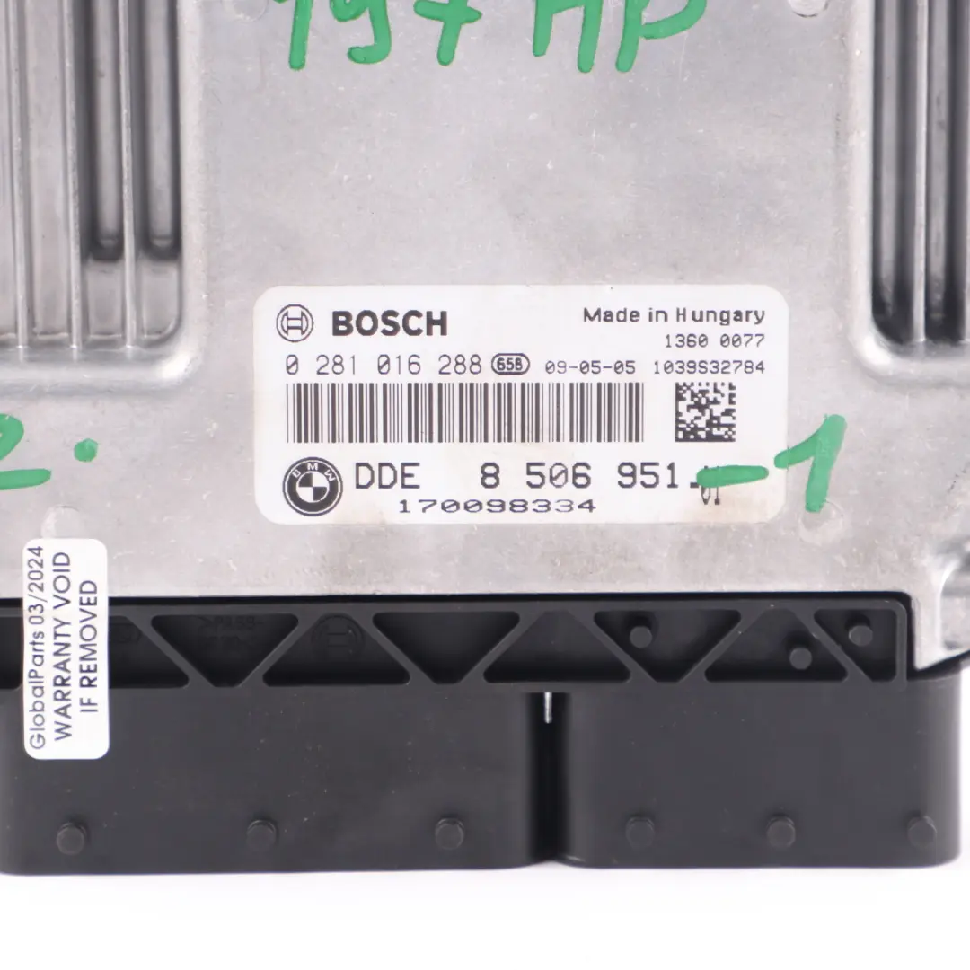 M57N2 Unidad de Control Básica DDE Llave CAS3 para BMW E60 LCI E90 325d 525d con número de pieza 8506951 BMW E60 LCI E90 325d 525d M57N2 Unidad de Control Básica DDE Llave CAS3 - SKU 8506951-1 - Número de pieza 8506951