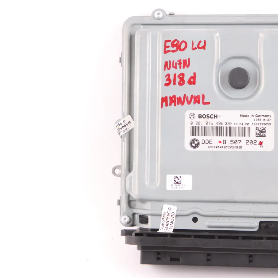 BMW E90 E91 LCI 318d N47N 143HP ECU Unità controllo motore DDE Manuale - SKU 8507202 - Numero di parte 8507202