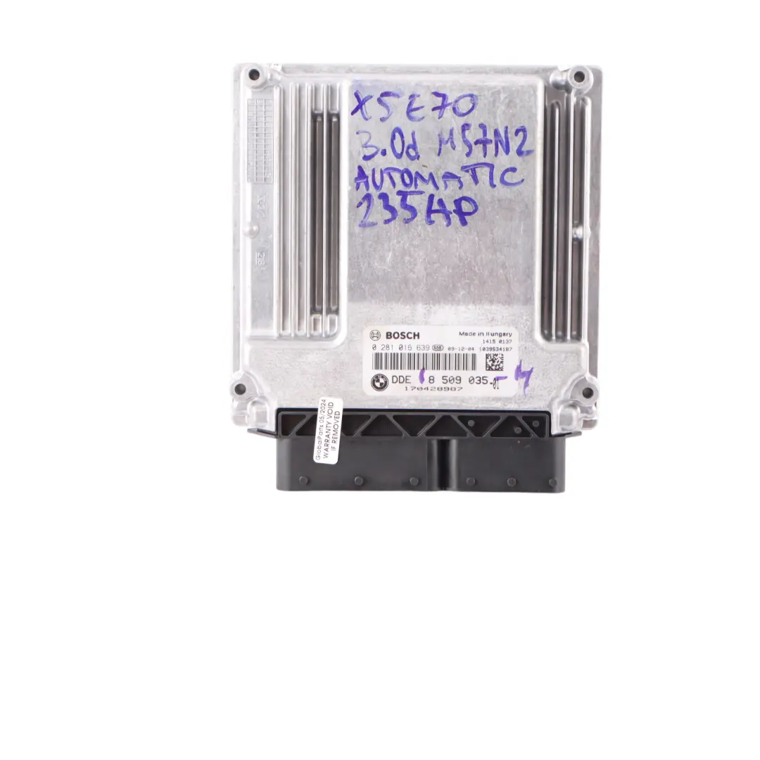 BMW X5 E70 3.0d M57N2 235HP Engine Module ECU KIT DDE CAS3 + Key - SKU 8509035-4 - Part number 8509035