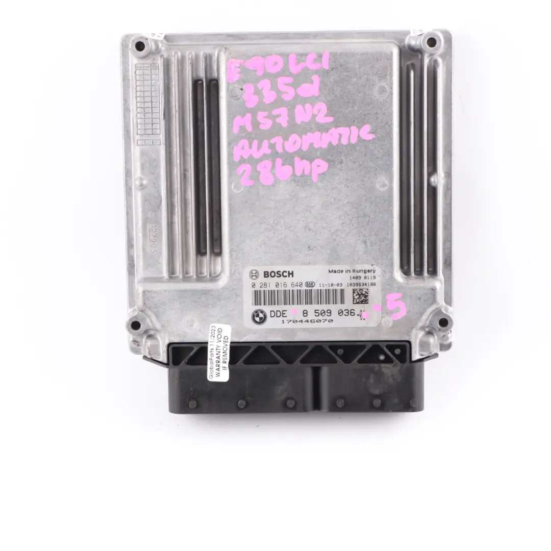 BMW E60 E63 LCI E90 335d 535d 635d M57N2 286HP Engine ECU DDE CAS3 Key - SKU 8509036-5 - Part number 8509036