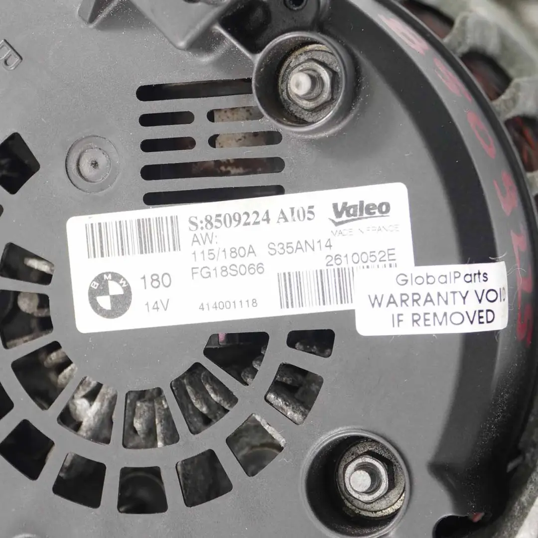 BMW F30 F32 N57N Diesel Alternator Generator Denso 180A - SKU 8509225 - Teilenummer 8509225