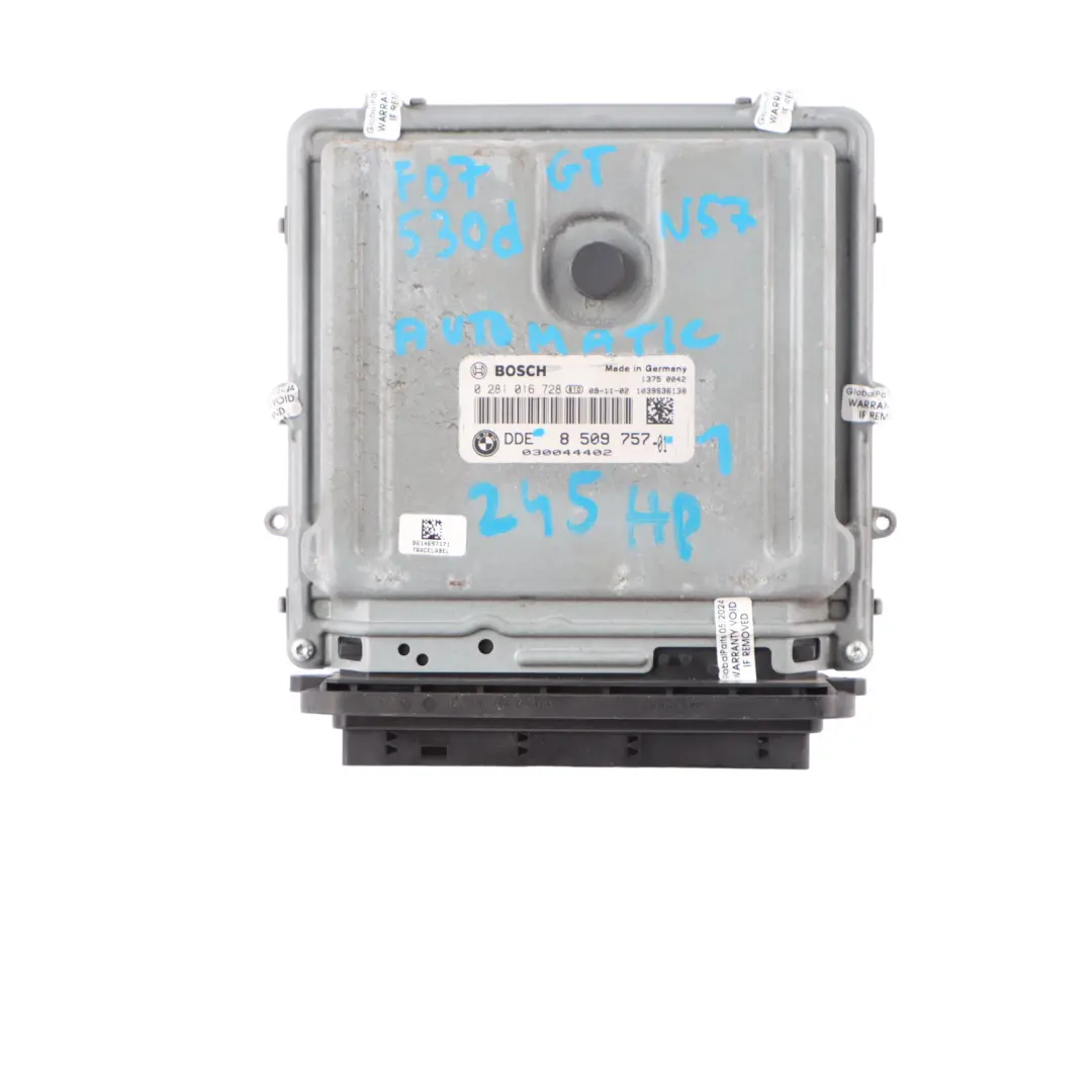 BMW F07 530d F01 730d N57 245HP Engine ECU Kit DDE CAS4 Key Automatic - SKU 8509757-1 - Part number 8509757