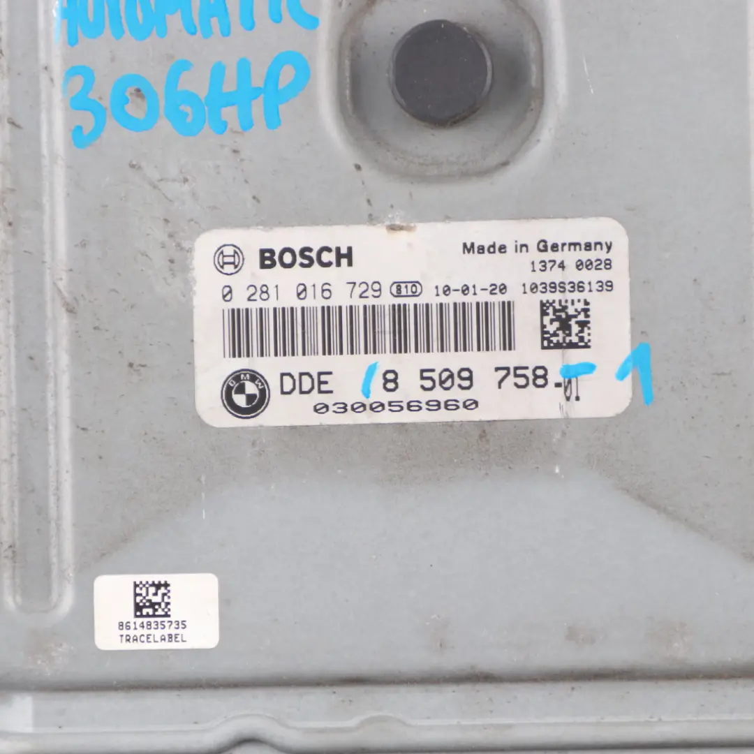 BMW F01 740d N57S Engine Control Unit ECU Kit DME CAS4 Key Automatic - SKU 8509758-1 - Part number 8509758
