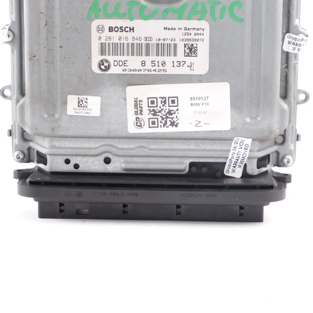 F520D Diesel N47N 184HP Motor ECU Unidad Control DDE Automático para BMW F10 con número de pieza 8510137 BMW F10 F520D Diesel N47N 184HP Motor ECU Unidad Control DDE Automático - SKU 8510137 - Número de pieza 8510137