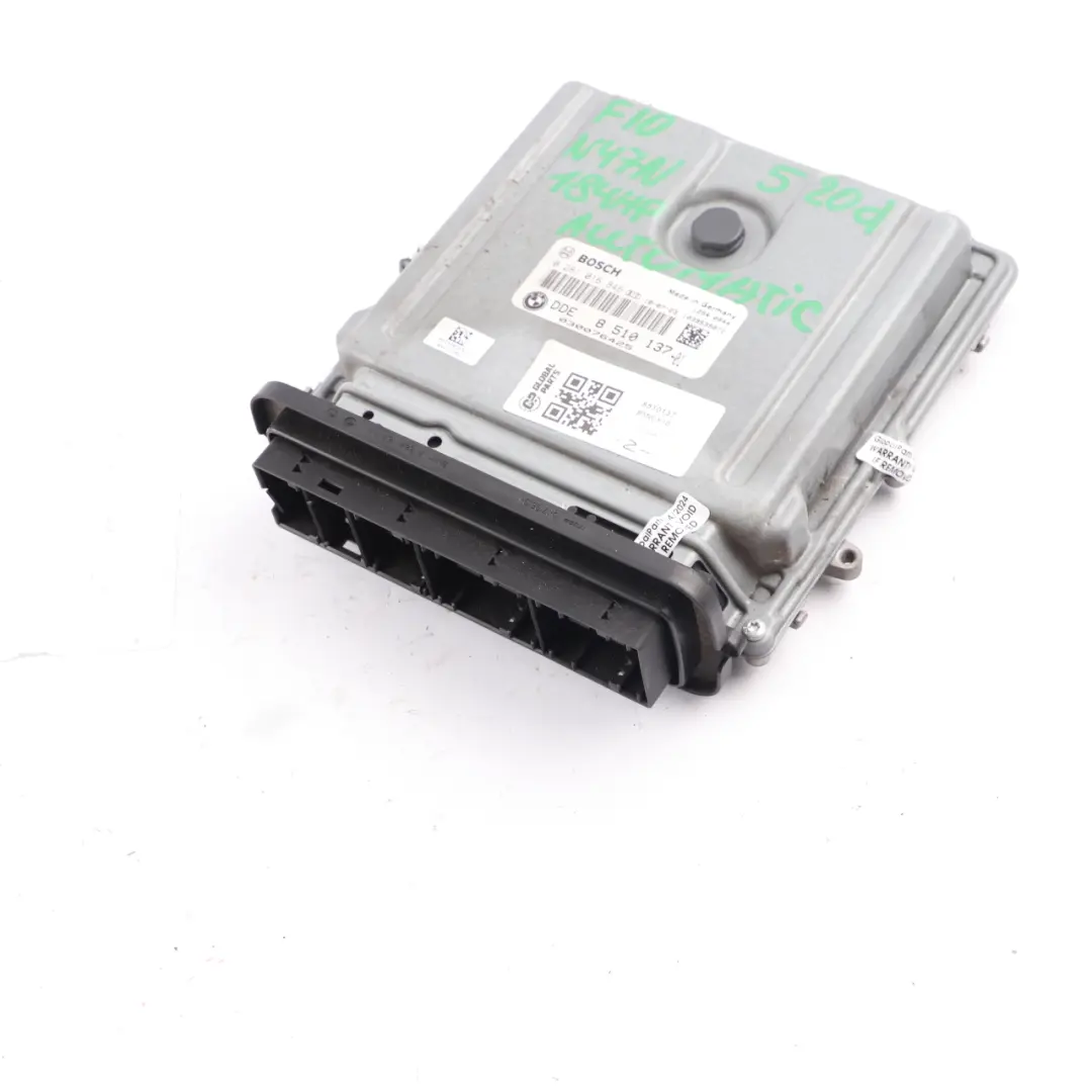 F520D Diesel N47N 184HP Motor ECU Unidad Control DDE Automático para BMW F10 con número de pieza 8510137 BMW F10 F520D Diesel N47N 184HP Motor ECU Unidad Control DDE Automático - SKU 8510137 - Número de pieza 8510137