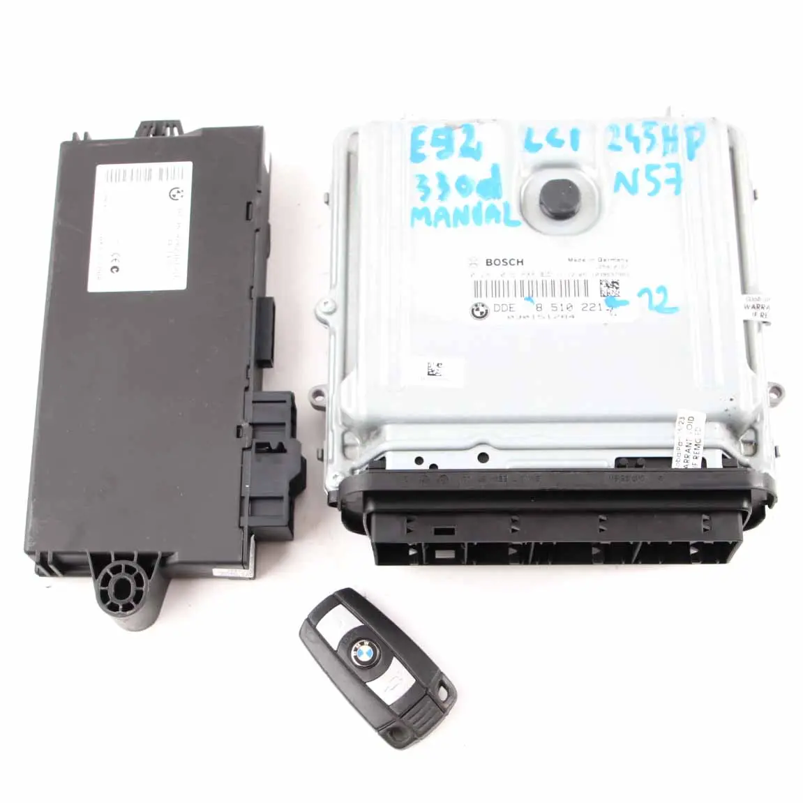 BMW E90 E91 LCI E92 330d N57 245HP ECU Engine Kit DDE 8510221 CAS3 Key Manual