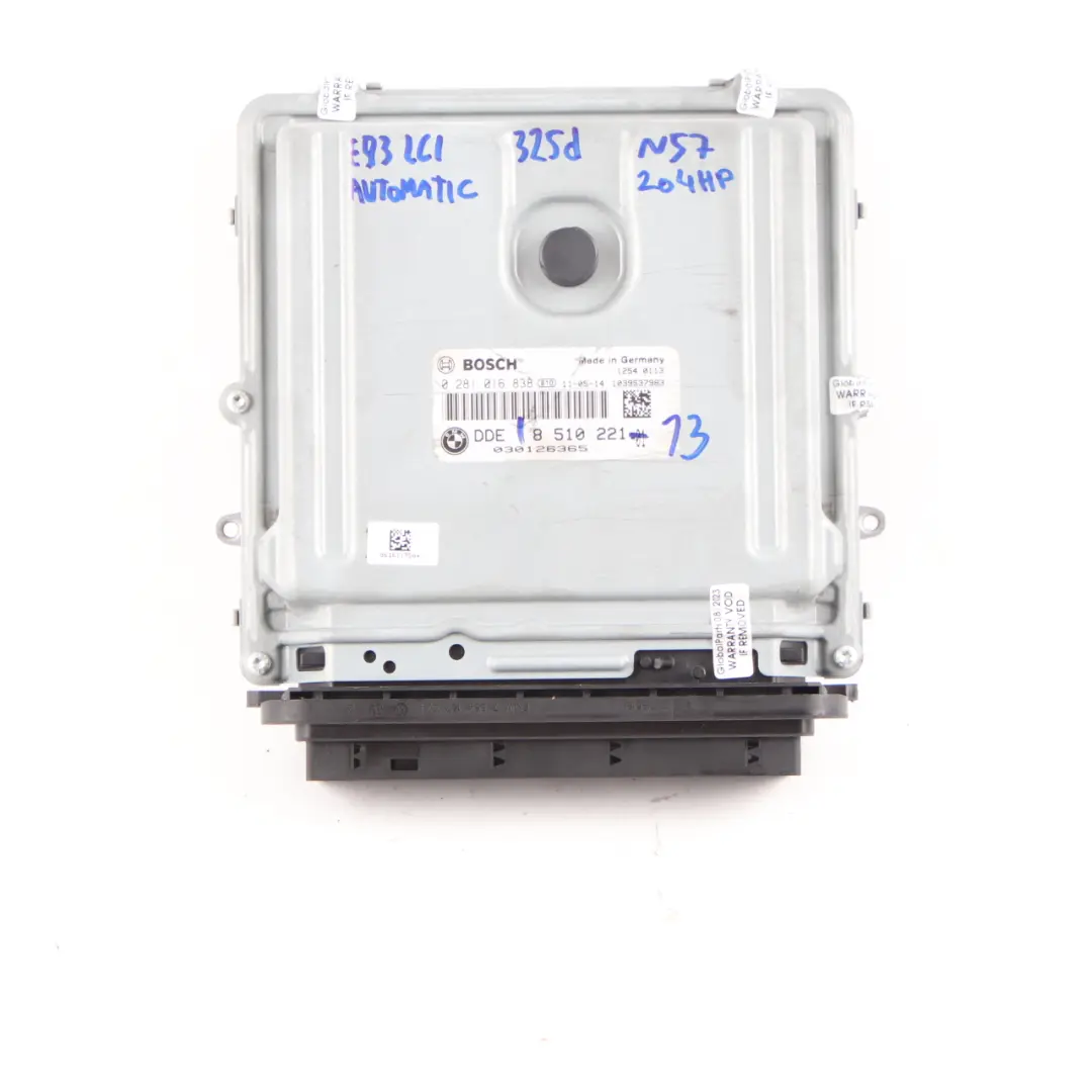 BMW E90 E91 LCI E92 325D Diesel N57 204HP Kit Motore ECU DDE Automatico - SKU 8510221-13 - Numero di parte 8510221
