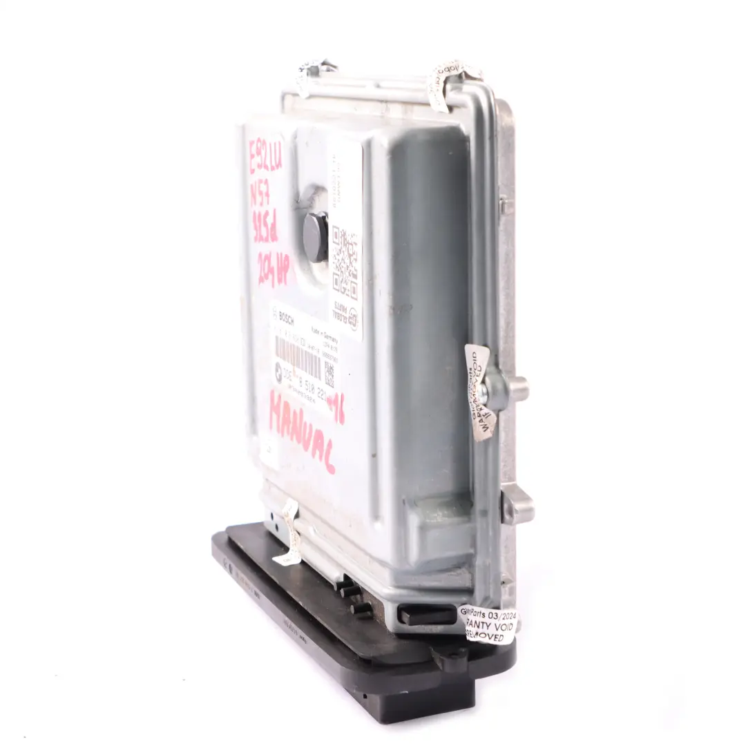 BMW E90 E91 E92 LCI 325d Diesel N57 204HP Módulo Motor ECU DDE Manual - SKU 8510221-16 - Número de pieza 8510221