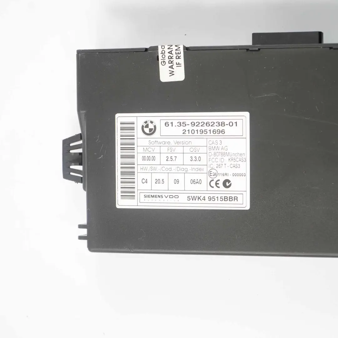 BMW E90 E91 LCI E92 325d Diesel N57 204HP ECU Kit Motore DDE CAS3 Chiave - SKU 8510221-1 - Numero di parte 8510221