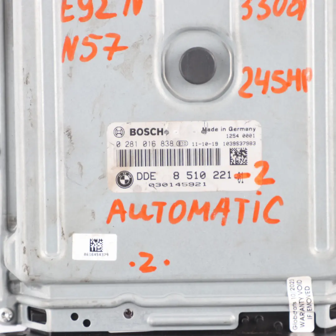 N57 245HP ECU Motore Kit DDE CAS3 Chiave per BMW E90 E91 LCI E92 330d Diesel con numero di parte 8510221 BMW E90 E91 LCI E92 330d Diesel N57 245HP ECU Motore Kit DDE CAS3 Chiave - SKU 8510221-2 - Numero di parte 8510221