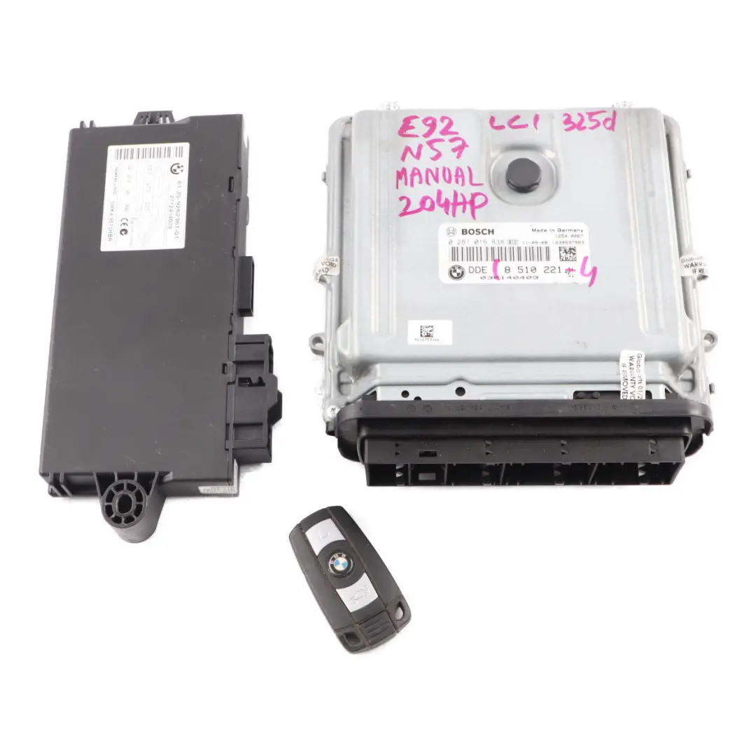 N57 204HP ECU Engine Kit DDE CAS3 + Key to BMW E90 E91 LCI E92 325d Diesel with Part number 8510221 BMW E90 E91 LCI E92 325d Diesel N57 204HP ECU Engine Kit DDE CAS3 + Key - SKU 8510221-4 - Part number 8510221