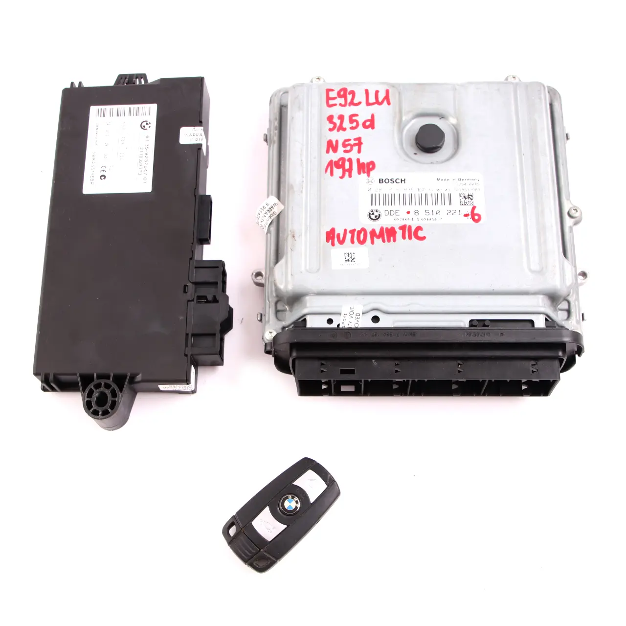BMW E90 E91 LCI E92 325d Diesel N57 204HP Kit Motor ECU DDE 8510221 Llave CAS3