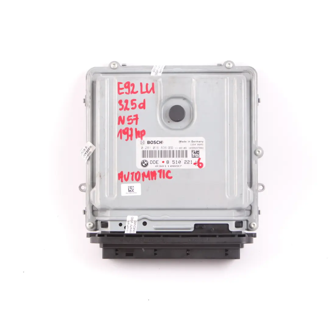 BMW E90 E91 LCI E92 325d Diesel N57 204HP ECU Engine Kit DDE CAS3 + Key - SKU 8510221-6 - Part number 8510221