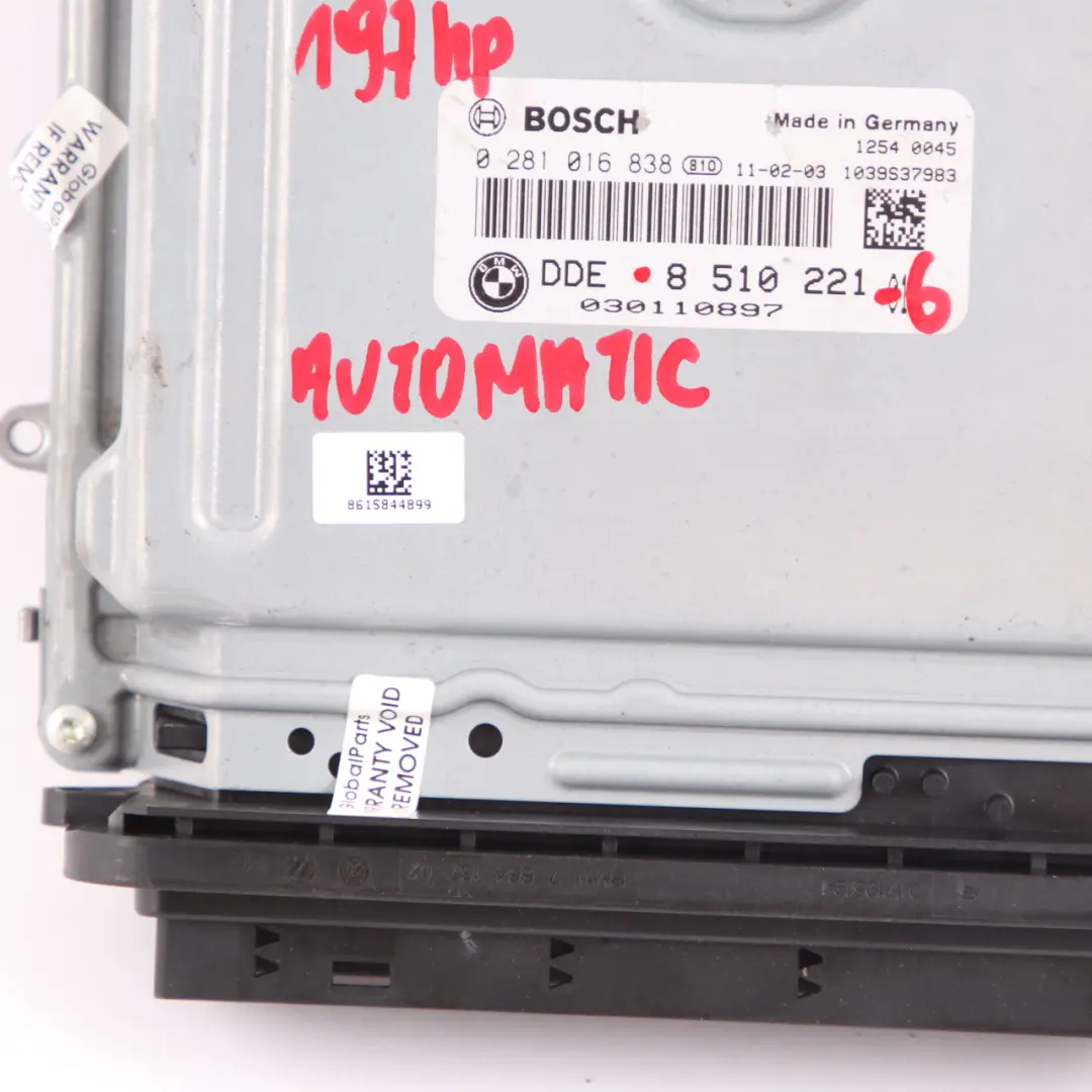 BMW E90 E91 LCI E92 325d Diesel N57 204HP ECU Engine Kit DDE CAS3 + Key - SKU 8510221-6 - Part number 8510221