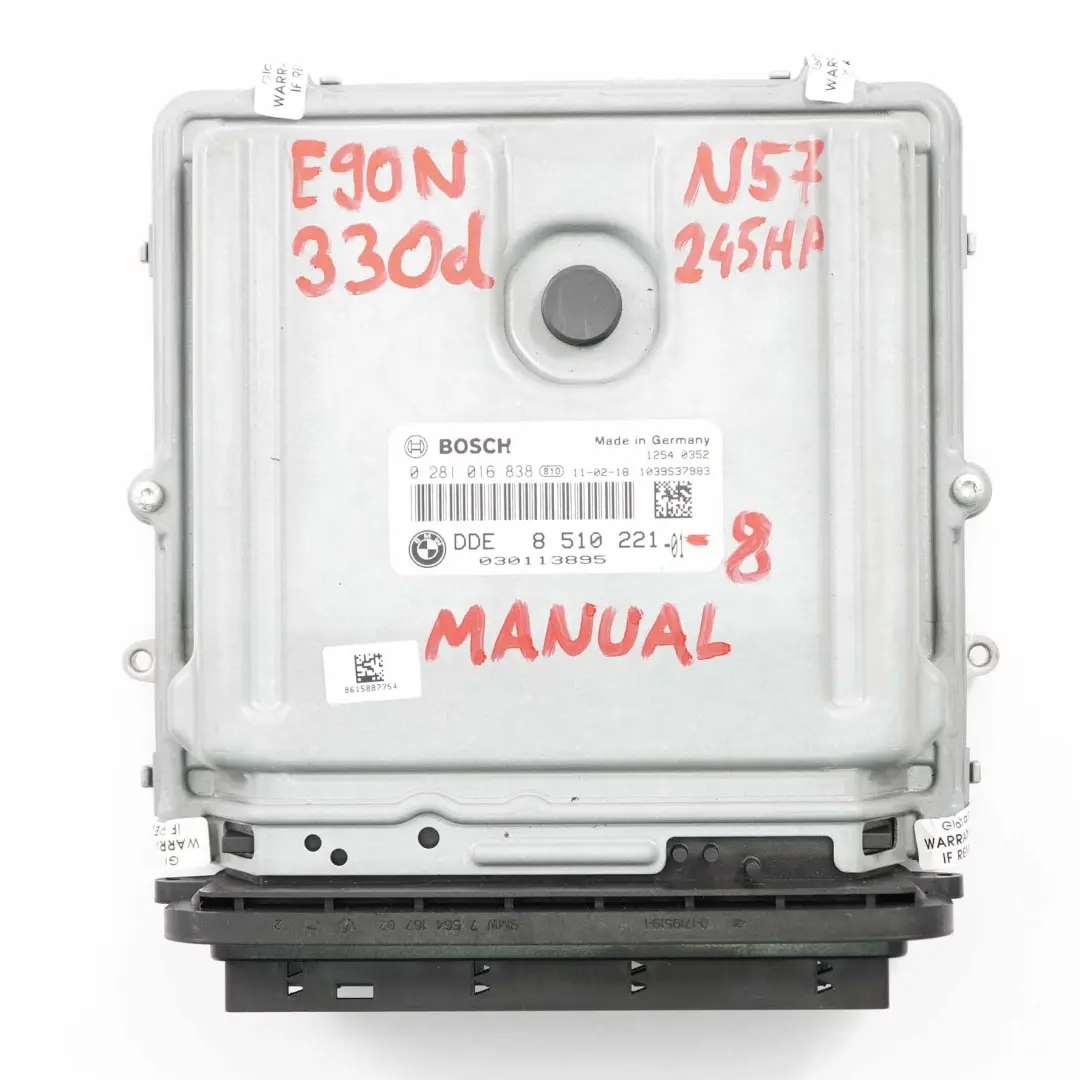 BMW E90 E91 LCI E92 330d N57 245PS ECU Motor Kit DDE CAS3 Schlüssel - SKU 8510221-8 - Teilenummer 8510221