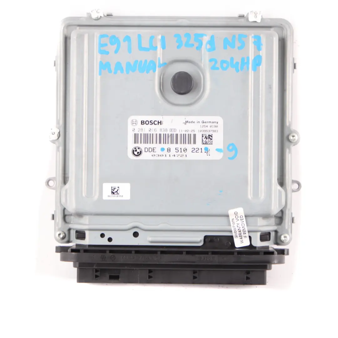 BMW E90 E91 LCI E92 325d Diesel N57 204HP ECU Engine Kit DDE CAS3 + Key - SKU 8510221-9 - Part number 8510221