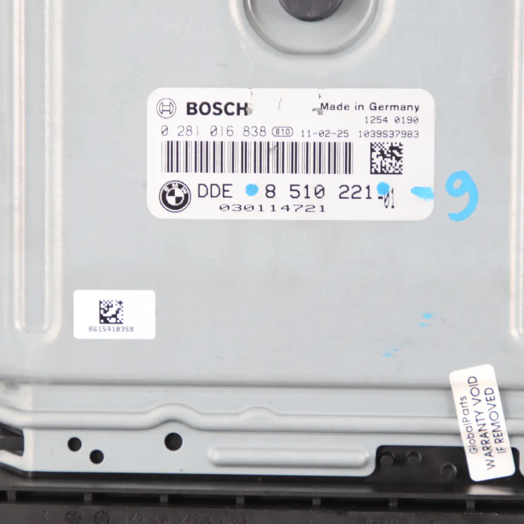 BMW E90 E91 LCI E92 325d Diesel N57 204HP ECU Engine Kit DDE CAS3 + Key - SKU 8510221-9 - Part number 8510221