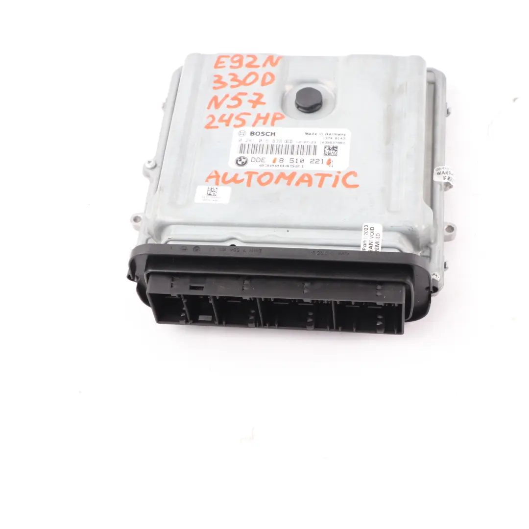 BMW E90 E91 LCI E92 330d Diesel N57 Unidad de control del motor DDE - SKU 8510221 - Número de pieza 8510221