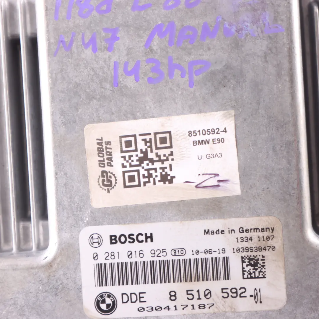 N47 143HP ECU Kit DDE CAS3 Key Manual to BMW E81 E87 E90 LCI 118d 318d with Part number 8510592 BMW E81 E87 E90 LCI 118d 318d N47 143HP ECU Kit DDE CAS3 Key Manual - SKU 8510592-4 - Part number 8510592