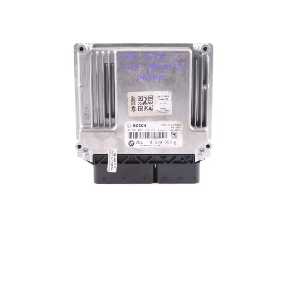 N47 143HP ECU Kit DDE CAS3 Key Manual to BMW E81 E87 E90 LCI 118d 318d with Part number 8510592 BMW E81 E87 E90 LCI 118d 318d N47 143HP ECU Kit DDE CAS3 Key Manual - SKU 8510592-4 - Part number 8510592
