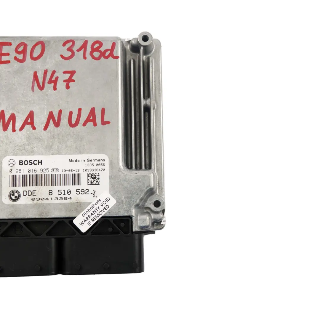 BMW E81 E87 E90 LCI 118d 318d N47 143HP ECU Control Unit DDE Manual - SKU 8510592 - Part number 8510592