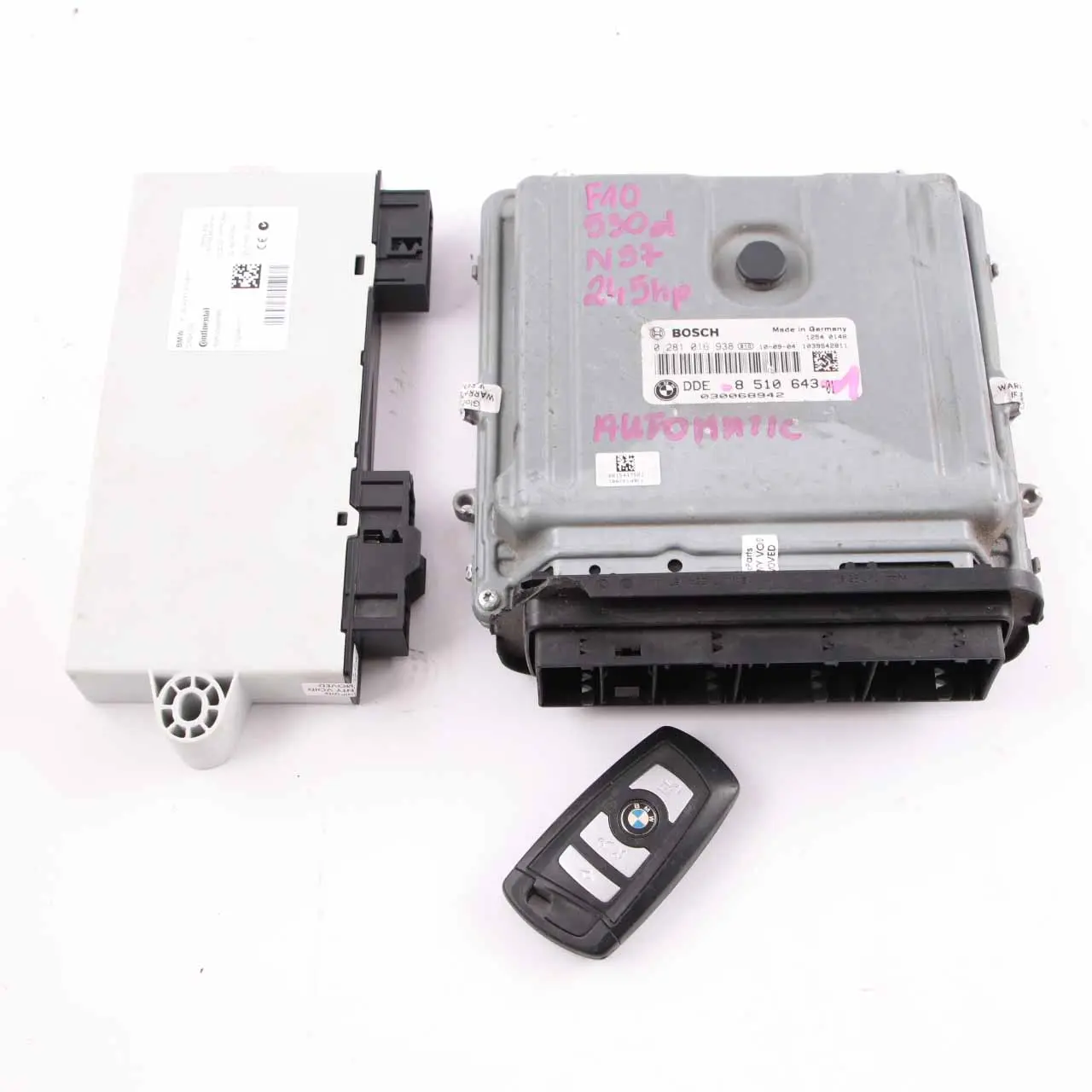 BMW F10 F11 530d N57 245HP Motor Control ECU Kit Módulo DDE 8510643 CAS4 Clave