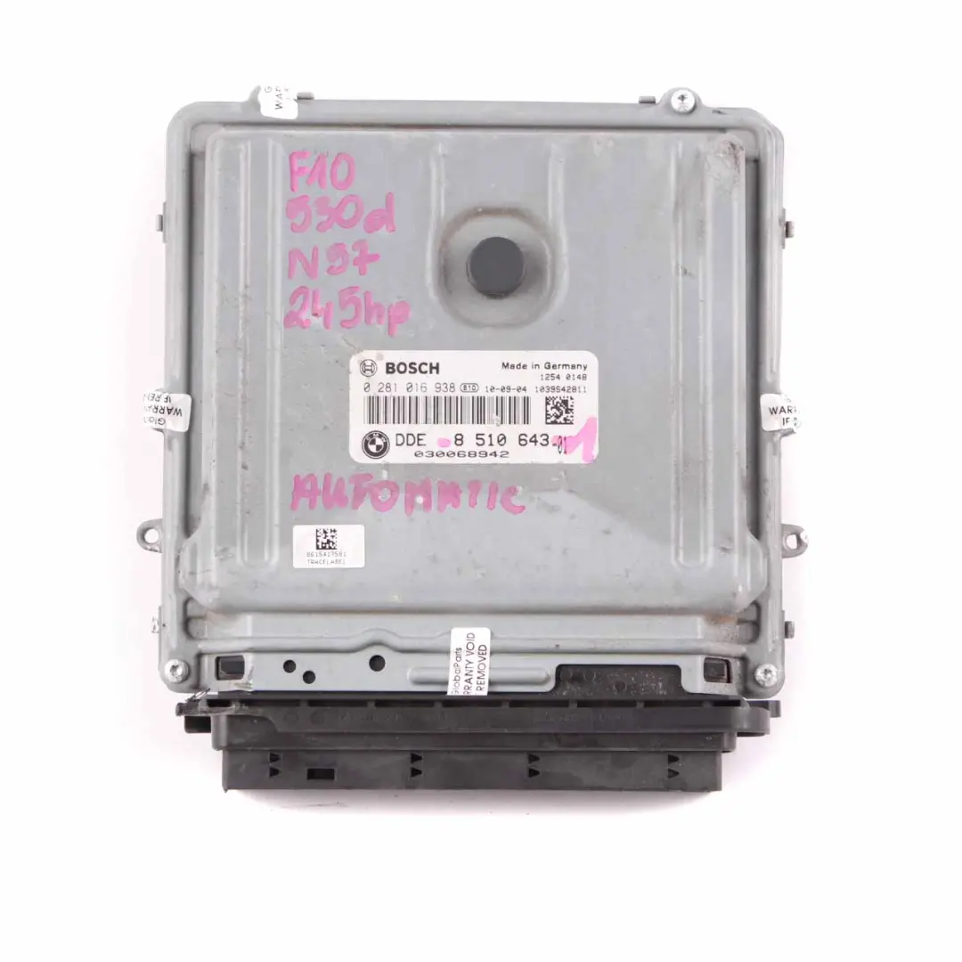BMW F10 F11 530d N57 245HP Engine Control ECU Kit Module DDE CAS4 Key - SKU 8510643-1 - Part number 8510643