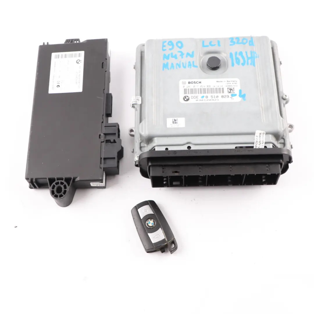 BMW E90 LCI N47N 320d edition 163HP ecu Kit Commande Dde CAS3 +Cle - SKU 8510829-4 - Numéro de pièce 8510829