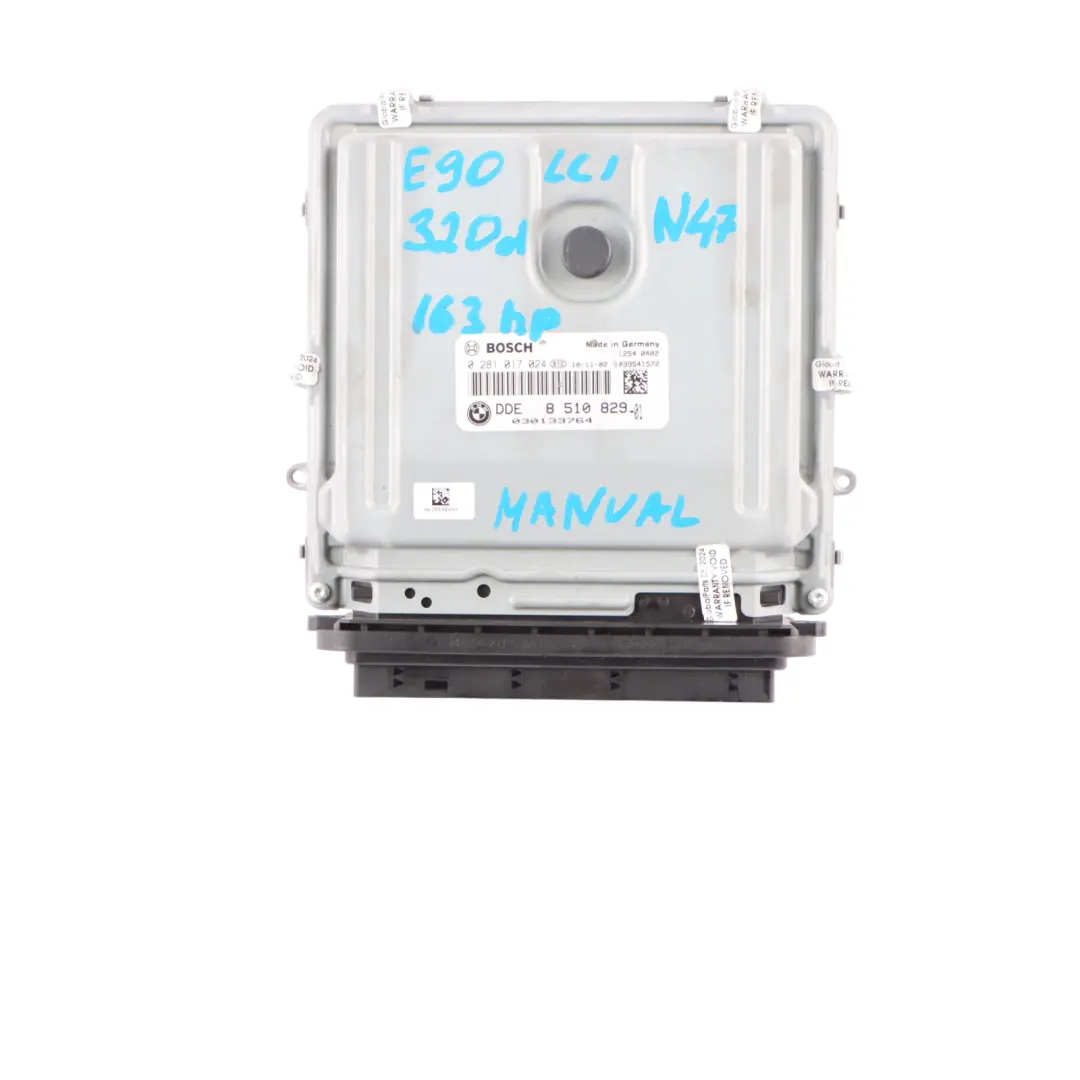 BMW E90 E91 LCI N47N 320d 163HP Engine ECU KIT DDE + CAS3 + Key Manual - SKU 8510829-8 - Part number 8510829