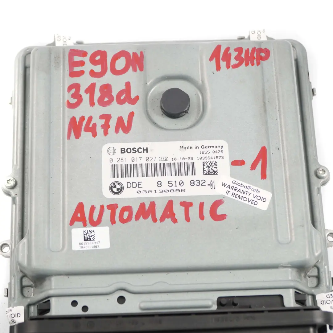 BMW E90 E91 LCI 318d Engine N47N 143HP ECU Kit DDE CAS3 Key Automatic - SKU 8510832-1 - Part number 8510832