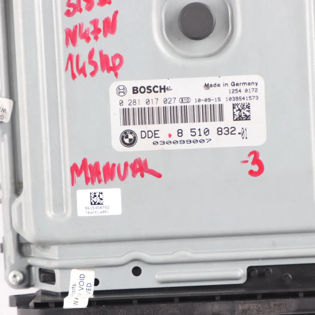 BMW E90 E91 LCI N47N 318d 143HP Engine ECU Kit DDE CAS3 + Key Manual - SKU 8510832-3 - Part number 8510832