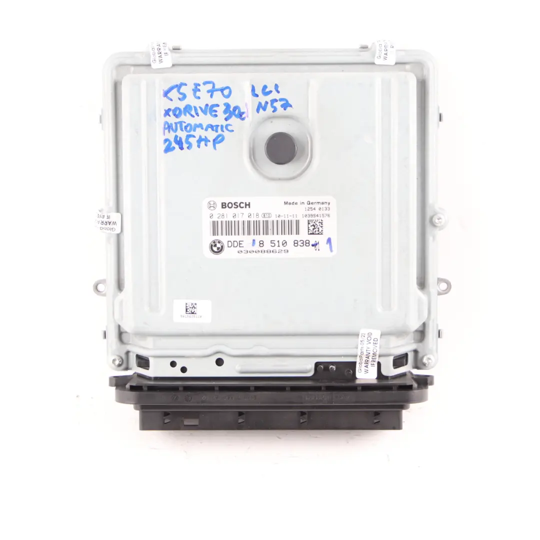 BMW X5 E70 X6 E71 LCI 30dX Diesel N57 245HP ECU Kit DDE + CAS3 + Key - SKU 8510838-1 - Part number 8510838