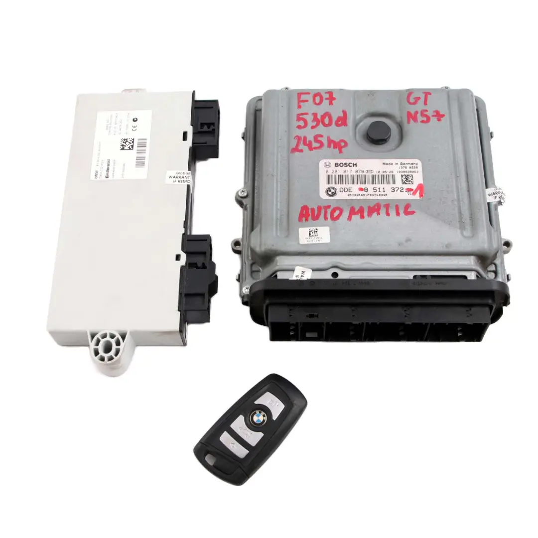 N57 Moteur Contrôle ECU Kit DDE CAS4 Clé Automatic pour BMW F01 F07 530d 730d à propos du numéro de pièce 8511372 BMW F01 F07 530d 730d N57 Moteur Contrôle ECU Kit DDE CAS4 Clé Automatic - SKU 8511372-1 - Numéro de pièce 8511372