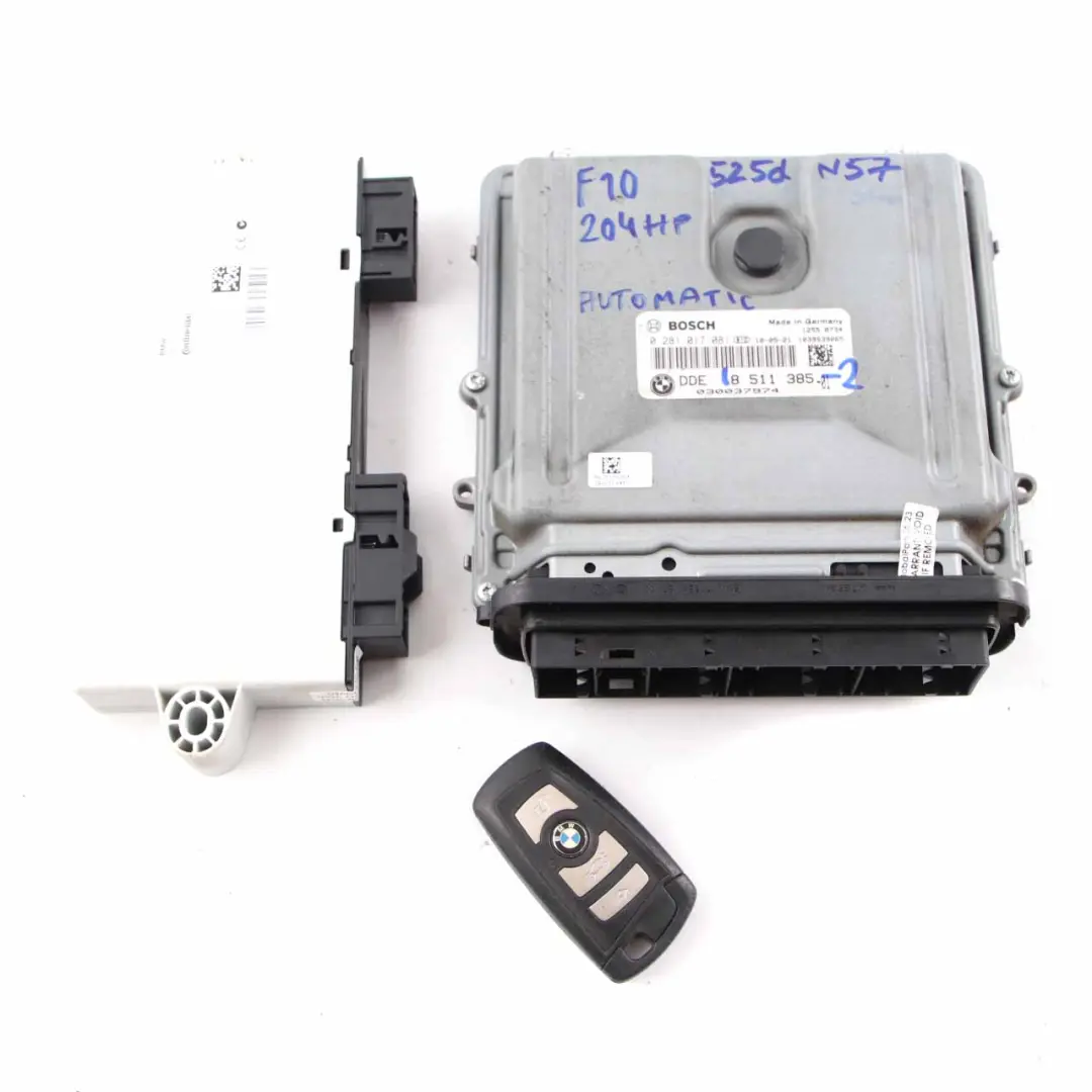 N57 204HP Control Unit ECU Kit DDE CAS4 Key Automatic to BMW F10 F11 525d with Part number 8511385 BMW F10 F11 525d N57 204HP Control Unit ECU Kit DDE CAS4 Key Automatic - SKU 8511385-2 - Part number 8511385