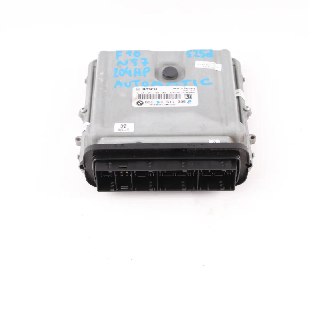 N57 204HP Engine Control Unit ECU Module DDE Automatic to BMW F10 F11 525d with Part number 8511385 BMW F10 F11 525d N57 204HP Engine Control Unit ECU Module DDE Automatic - SKU 8511385 - Part number 8511385