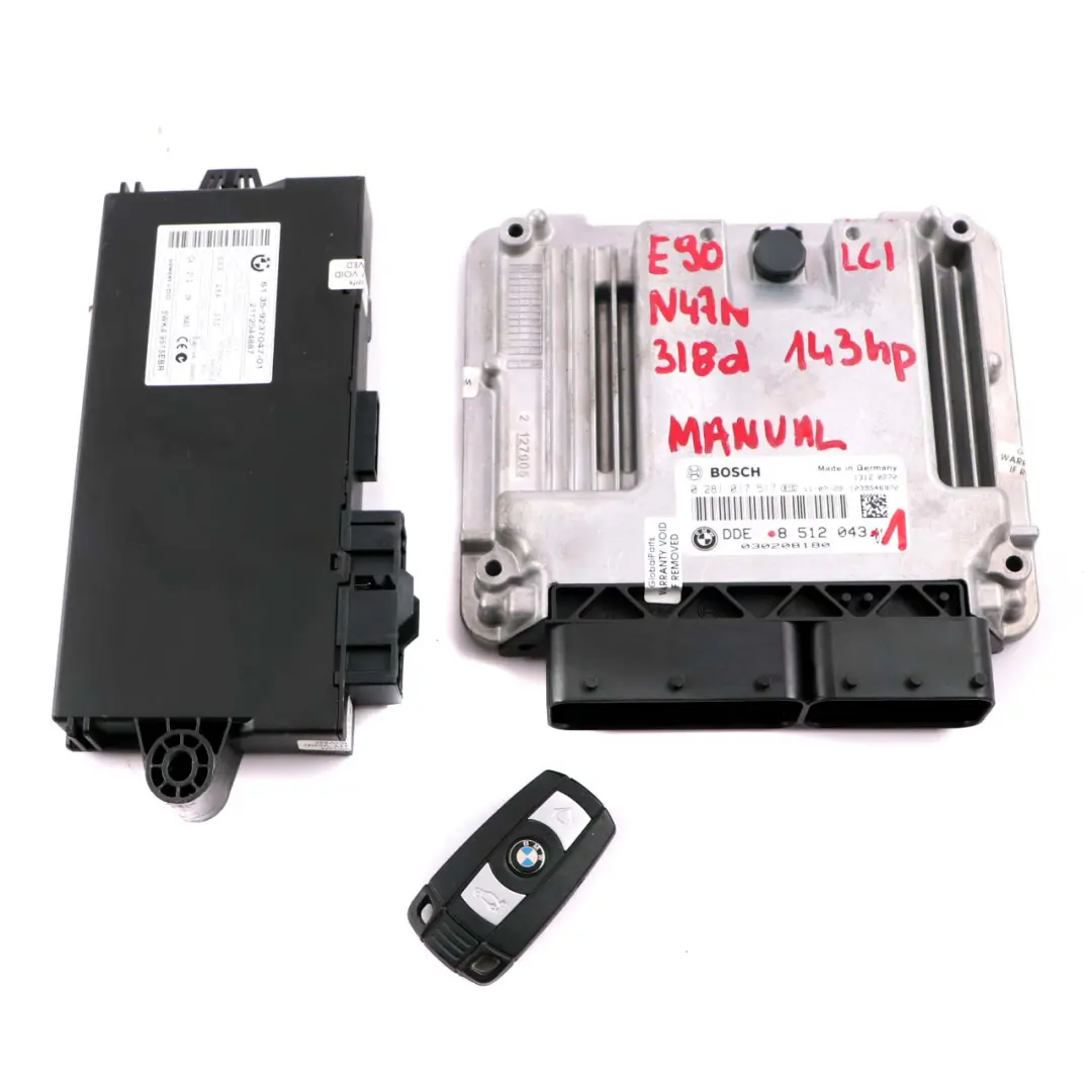 N47N Kit ECU DDE + CAS3 + Clé Manuel pour BMW E90 E91 LCI 318D à propos du numéro de pièce 8512043 BMW E90 E91 LCI 318D N47N Kit ECU DDE + CAS3 + Clé Manuel - SKU 8512043-1 - Numéro de pièce 8512043
