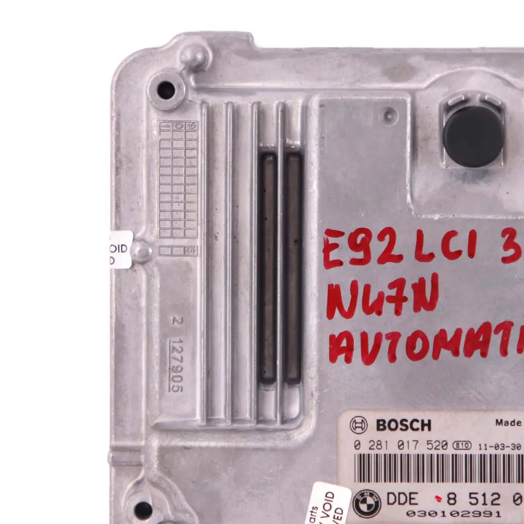 N47N 320D ECU Basic DDE Unité De Contrôle Automatique pour BMW E90 E91 LCI à propos du numéro de pièce 8512047 BMW E90 E91 LCI N47N 320D ECU Basic DDE Unité De Contrôle Automatique - SKU 8512047-4 - Numéro de pièce 8512047