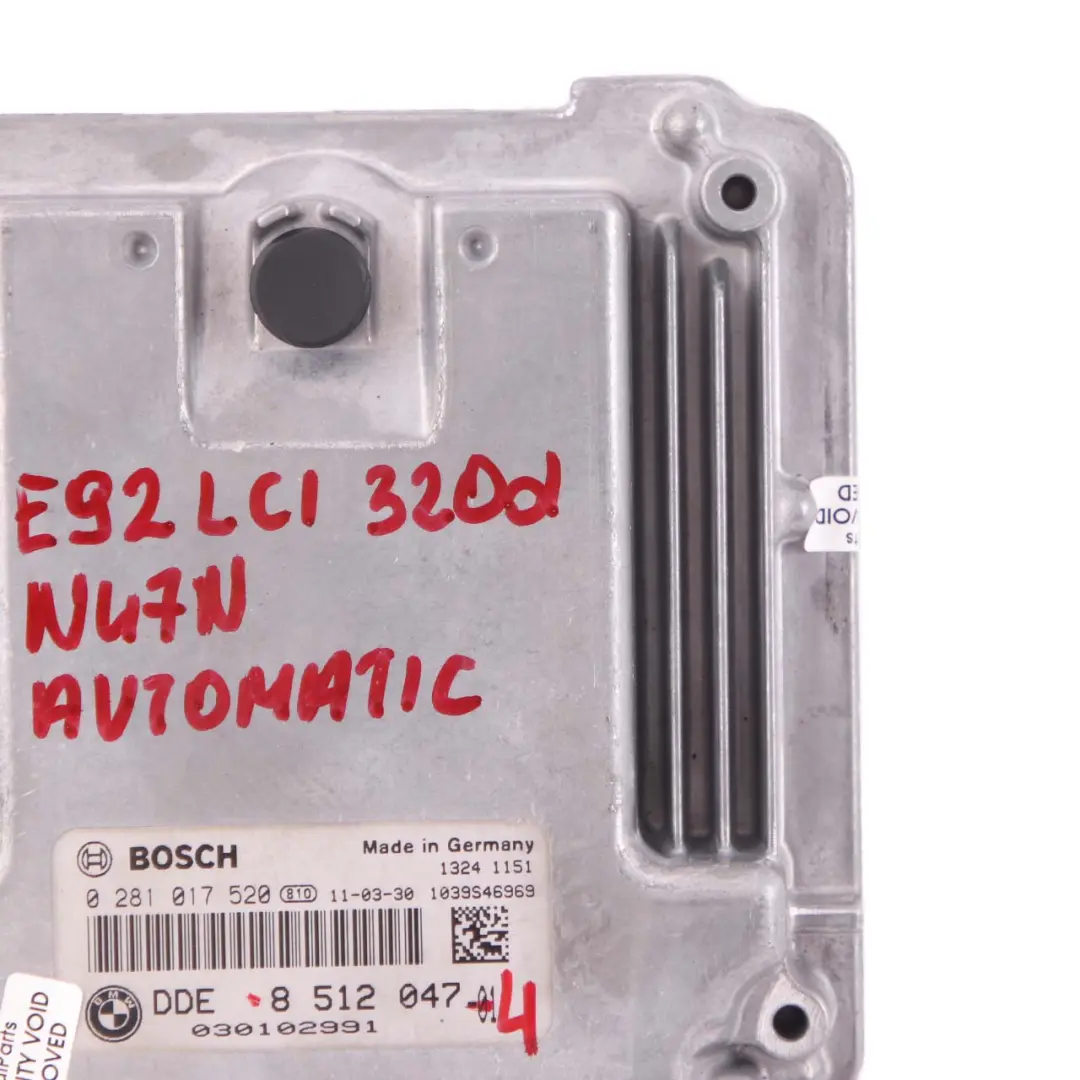 BMW E90 E91 LCI N47N 320d 184HP Engine Control Unit ECU DDE Automatic - SKU 8512047-4 - Part number 8512047