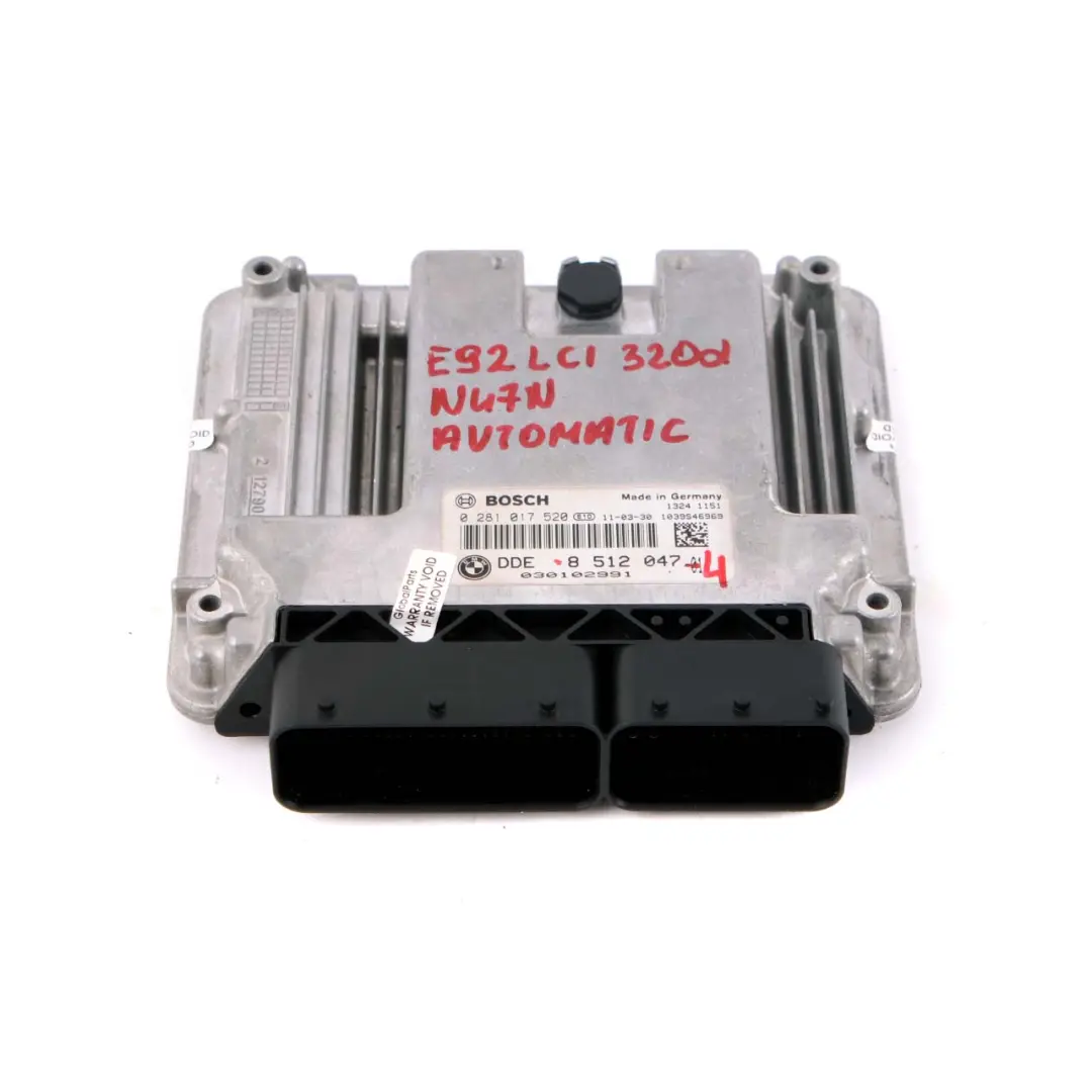 N47N 320D ECU Básica Unidad De Control DDE Automático para BMW E90 E91 LCI con número de pieza 8512047 BMW E90 E91 LCI N47N 320D ECU Básica Unidad De Control DDE Automático - SKU 8512047-4 - Número de pieza 8512047