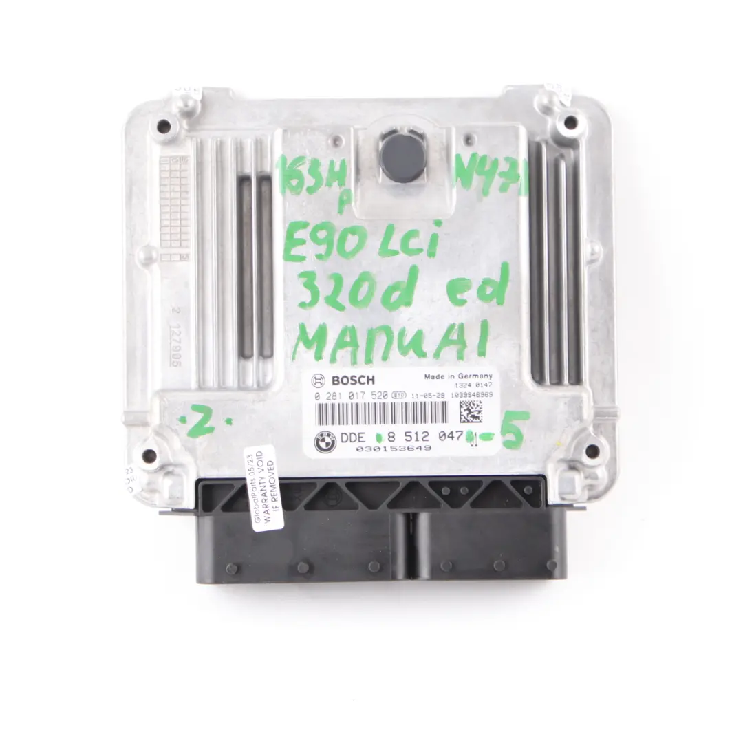 BMW E90 E91 LCI N47N 320d ed ECU KIT DDE CAS 2 Keys Manual Transmission - SKU 8512047-5 - Part number 8512047