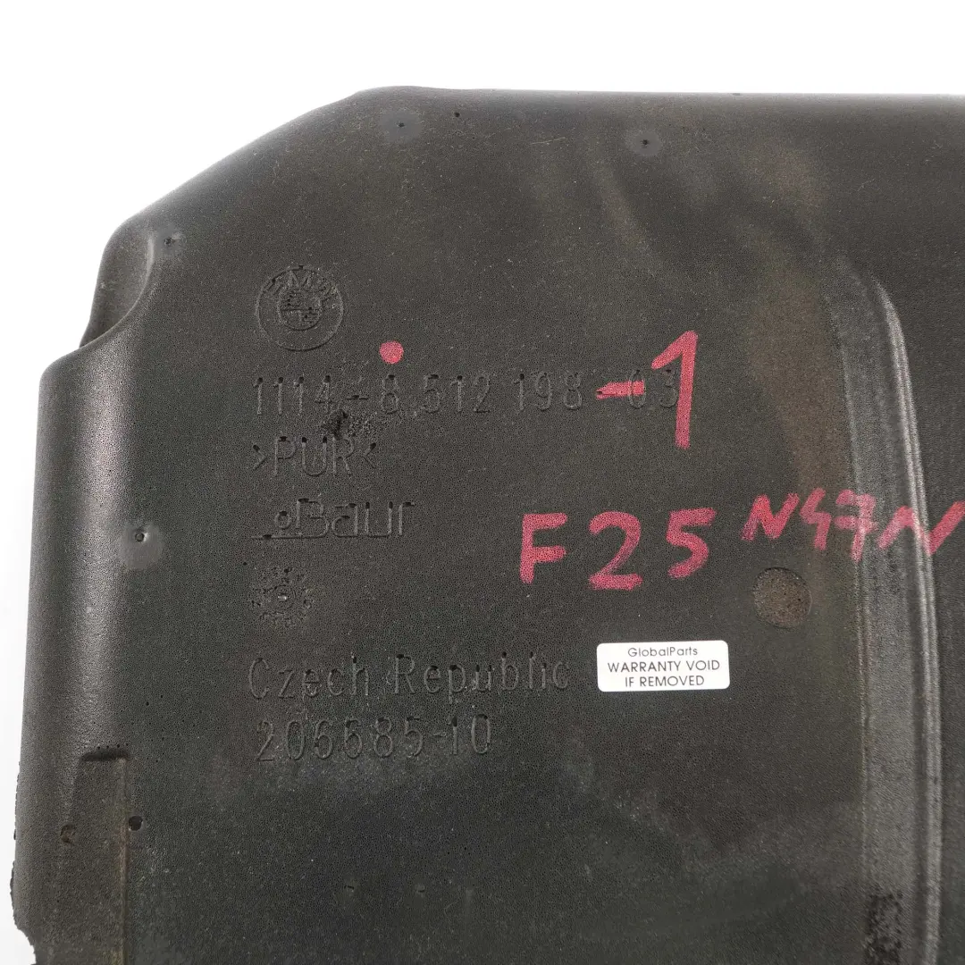 N47N Cache Moteur Diesel Acoustique pour BMW X3 F25 X5 F15 à propos du numéro de pièce 8512198 BMW X3 F25 X5 F15 N47N Cache Moteur Diesel Acoustique - SKU 8512198-1 - Numéro de pièce 8512198