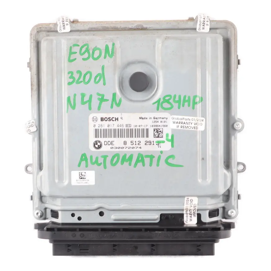 N47N 320d 184HP ECU Engine Unit DDE Automatic to BMW E90 E91 LCI with Part number 8512291 BMW E90 E91 LCI N47N 320d 184HP ECU Engine Unit DDE Automatic - SKU 8512291-4 - Part number 8512291